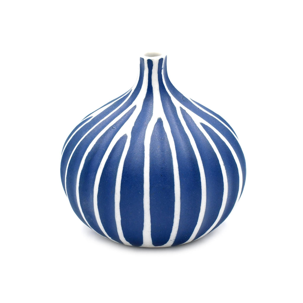 Porcelain Congo Tiny Bulb Vases - Small - Shaped Navy