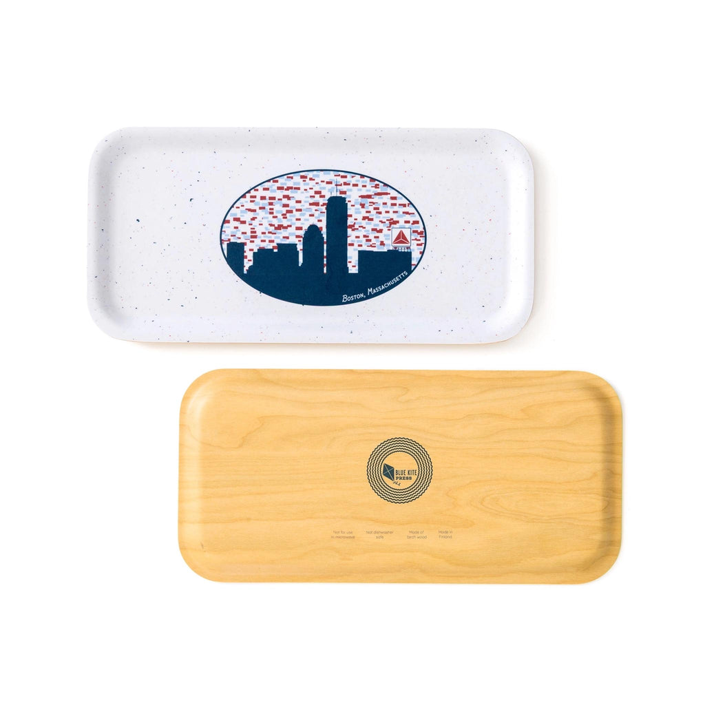 Boston Skyline Birch Serving Tray - top an bottom view