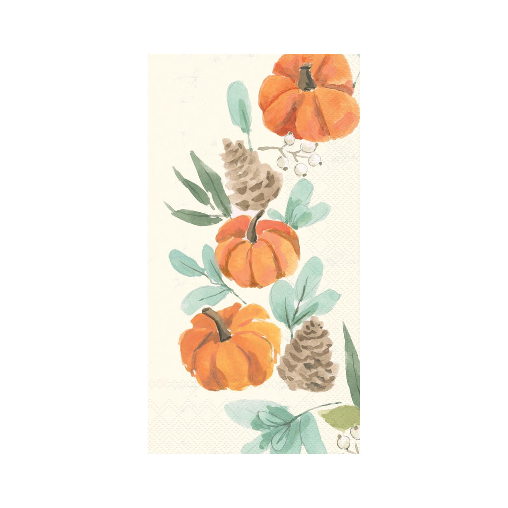 Harvest Pumpkin Wreath Guest Towels