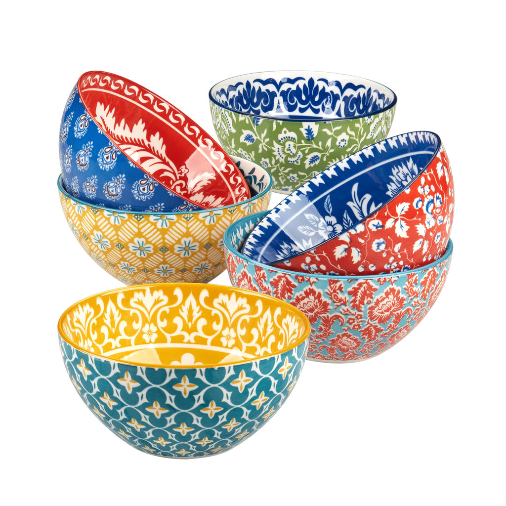 Panache Patterned Porcelain Bowls - 6"