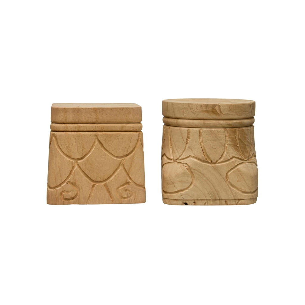 Hand-carved Paulownia Wood Display Stands