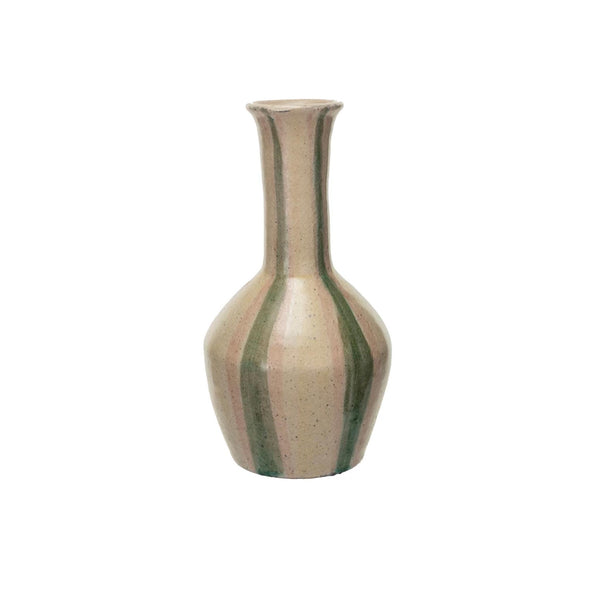 Hand-painted  Terracotta Vase with Stripes