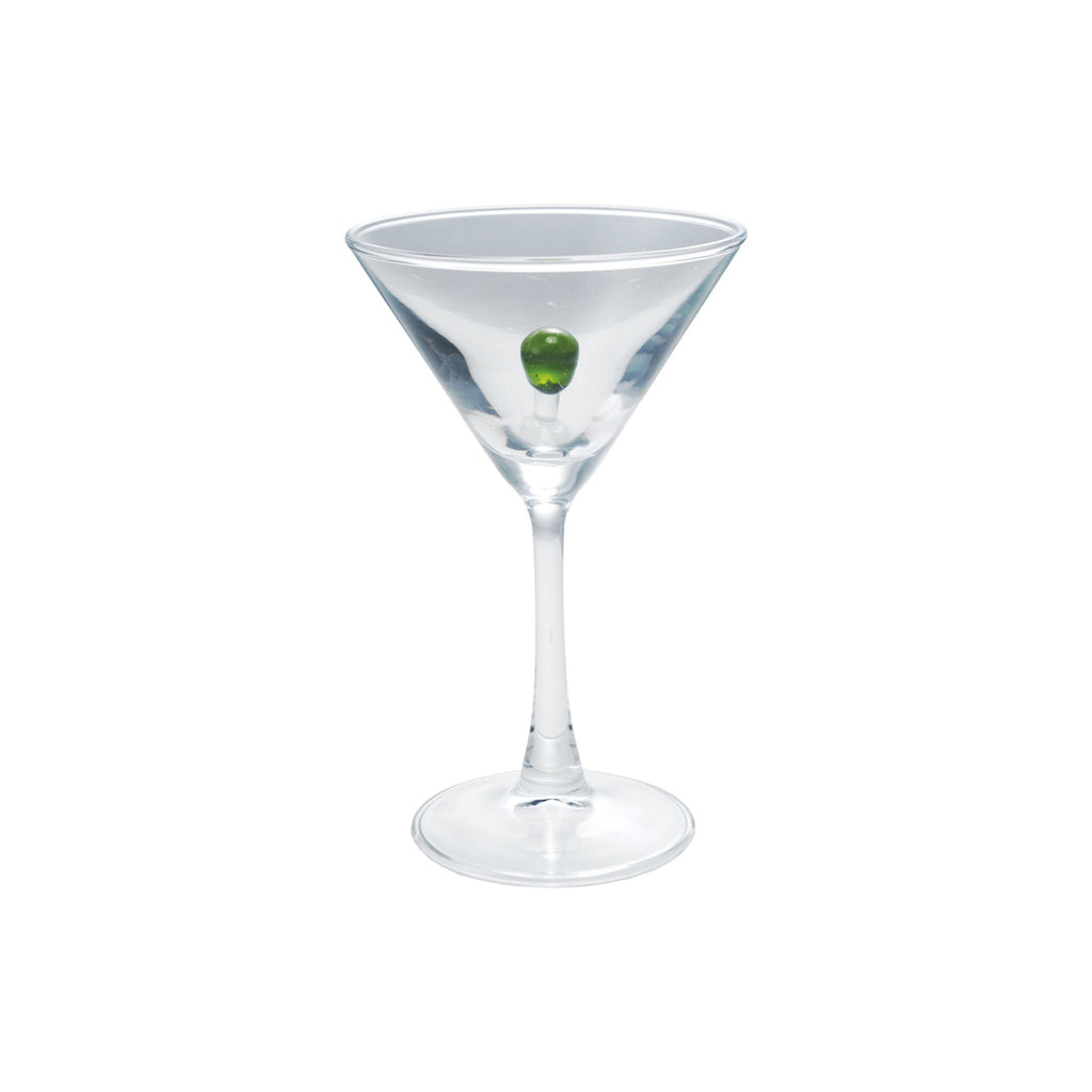Martini Glass with Hand-blown Olive