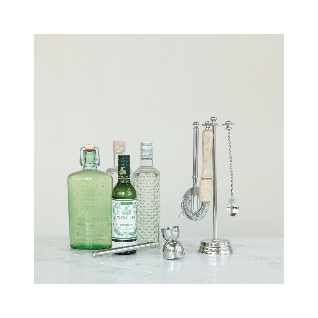 Stainless Steel & Mango Wood Bar Tools Set