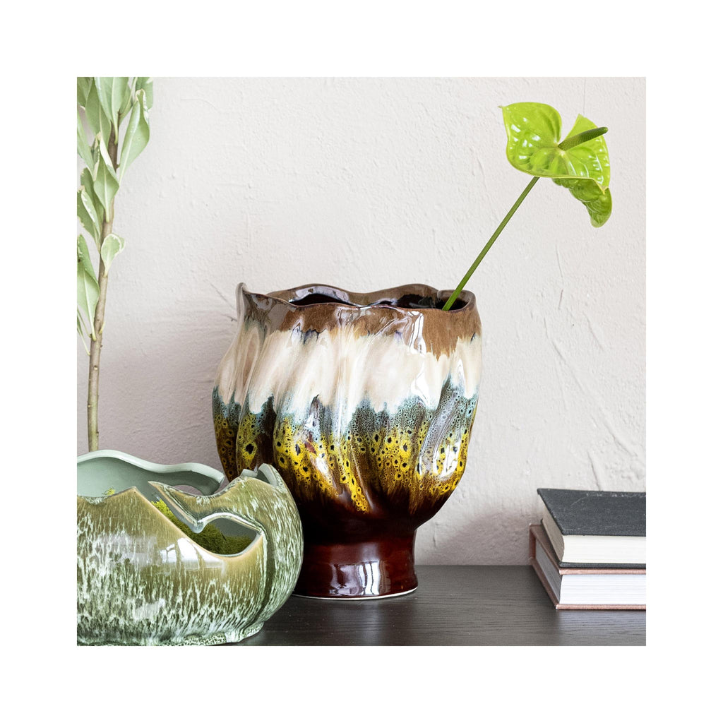 Stoneware Organic Shaped Vase/Planter