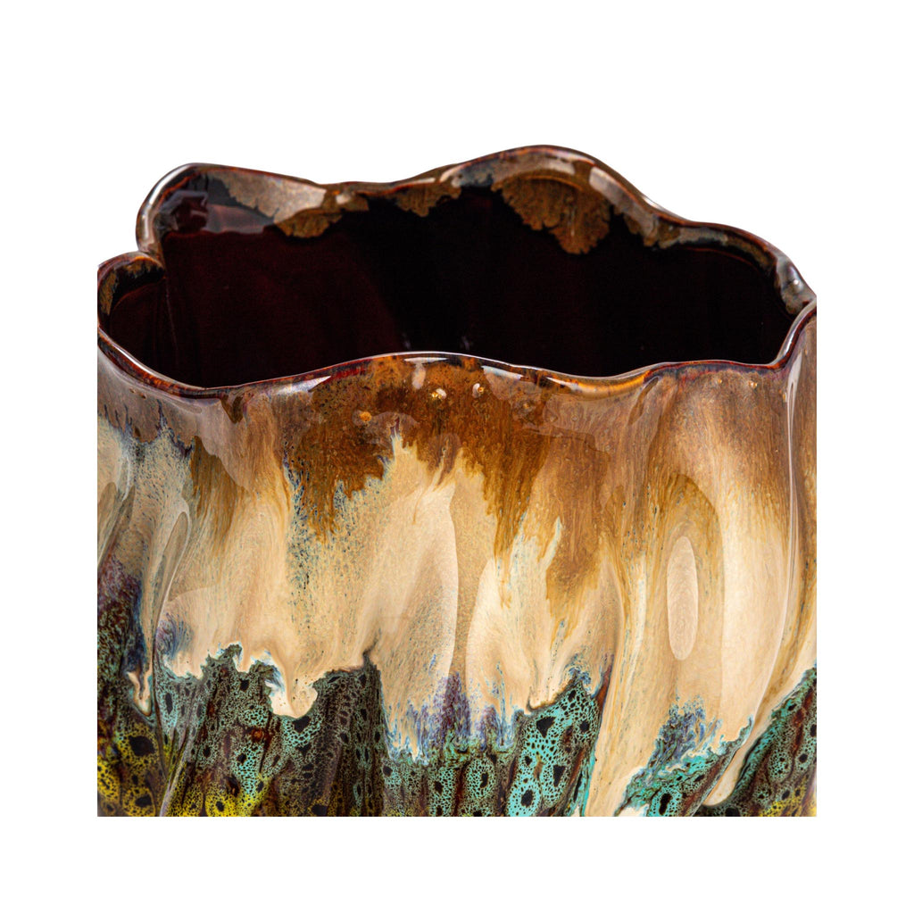 Stoneware Organic Shaped Vase/Planter - edge