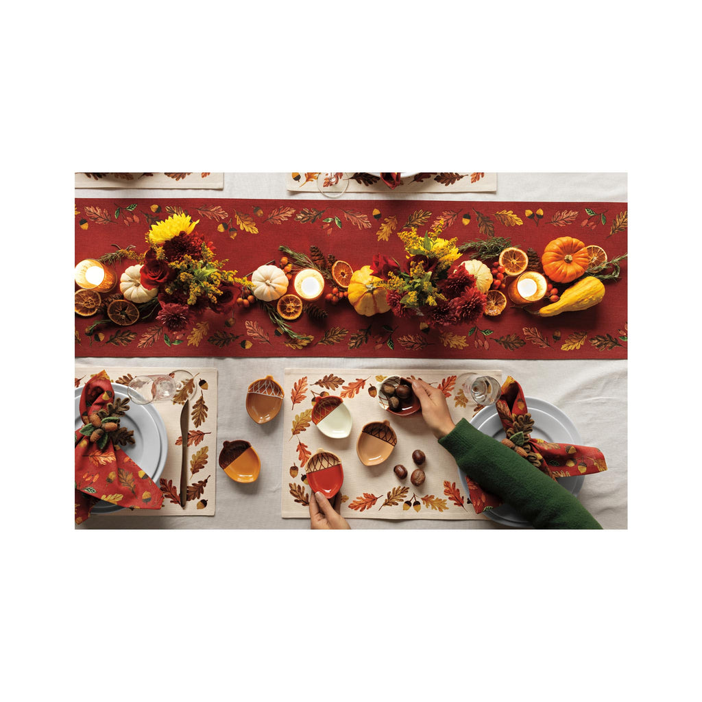 Oak & Acorn Felt Napkin Ring - on table