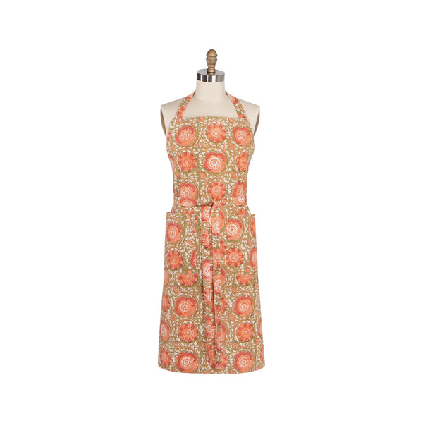 Zinnia Block Print Apron