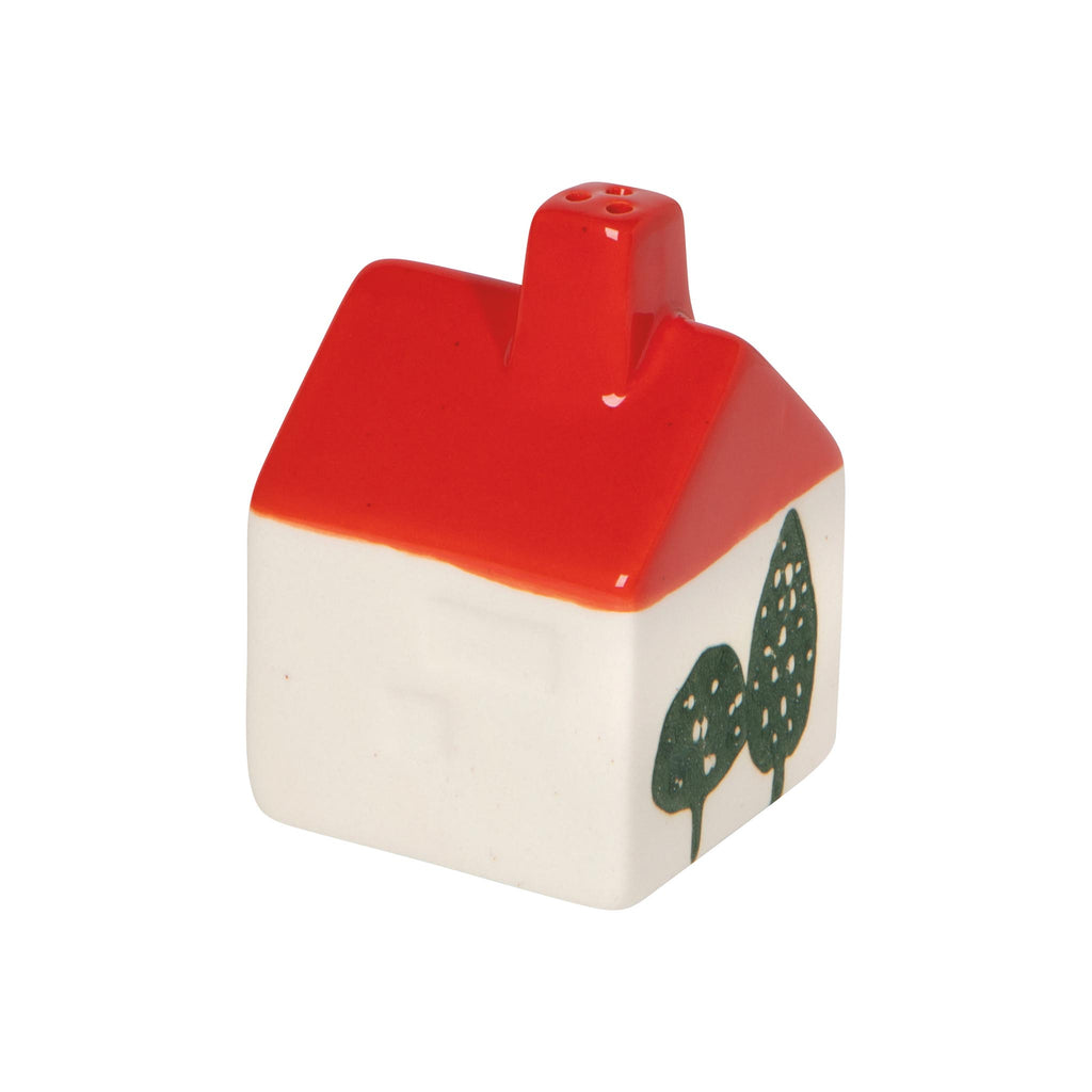 House Shaped Salt & Pepper Shaker Set - Red front