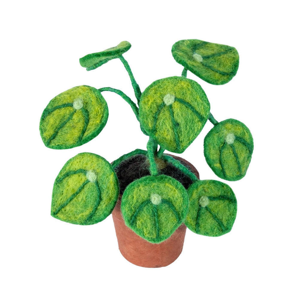 Potted Felt Tropical Plants - Money Plant