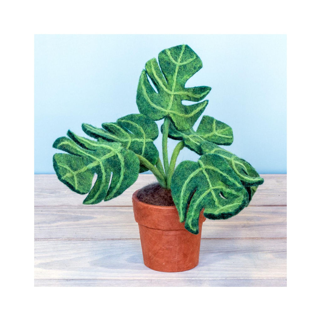 Potted Felt Tropical Plants - Monstera