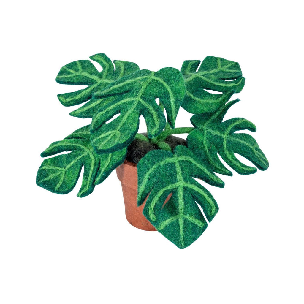 Potted Felt Tropical Plants- Monstera