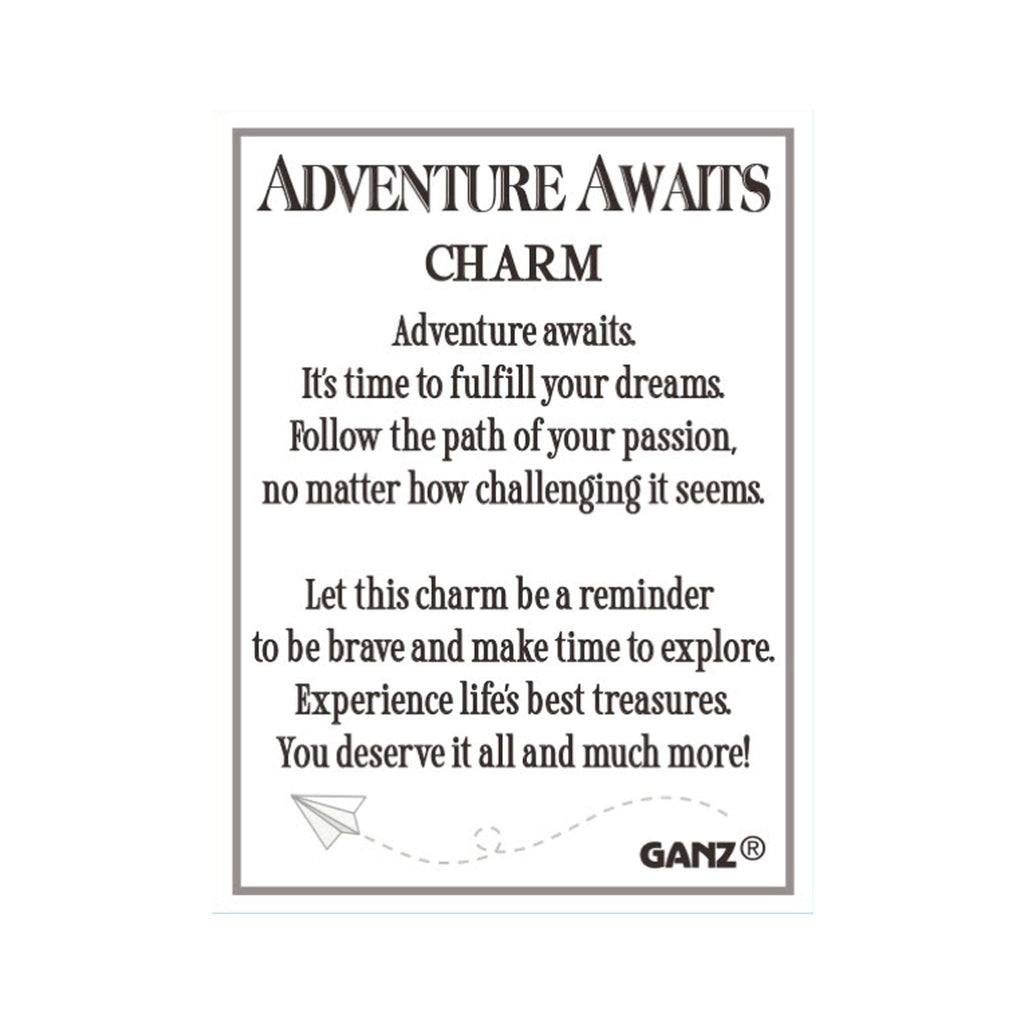 Adventure Awaits Charm - card