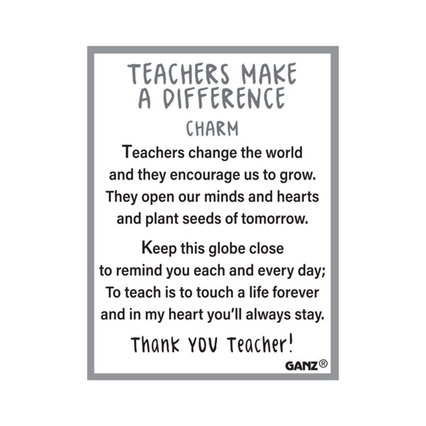 Teachers Make a Difference Charm - card