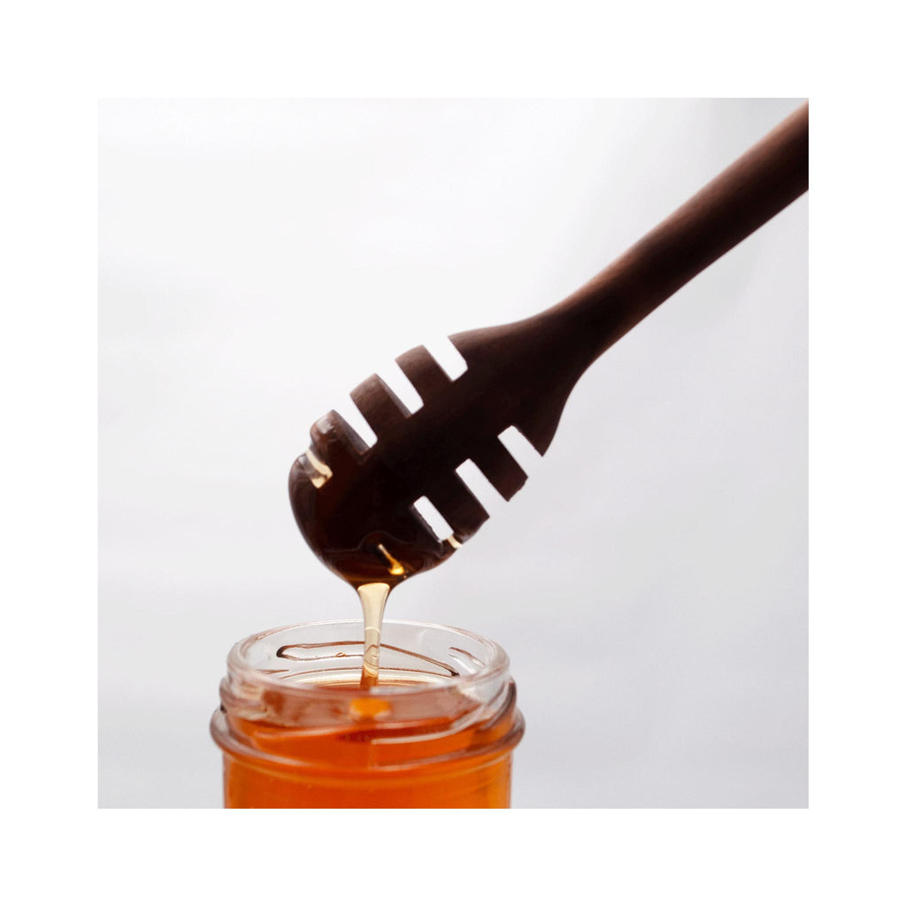 Hand-crafted Walnut Honey Dipper - in use
