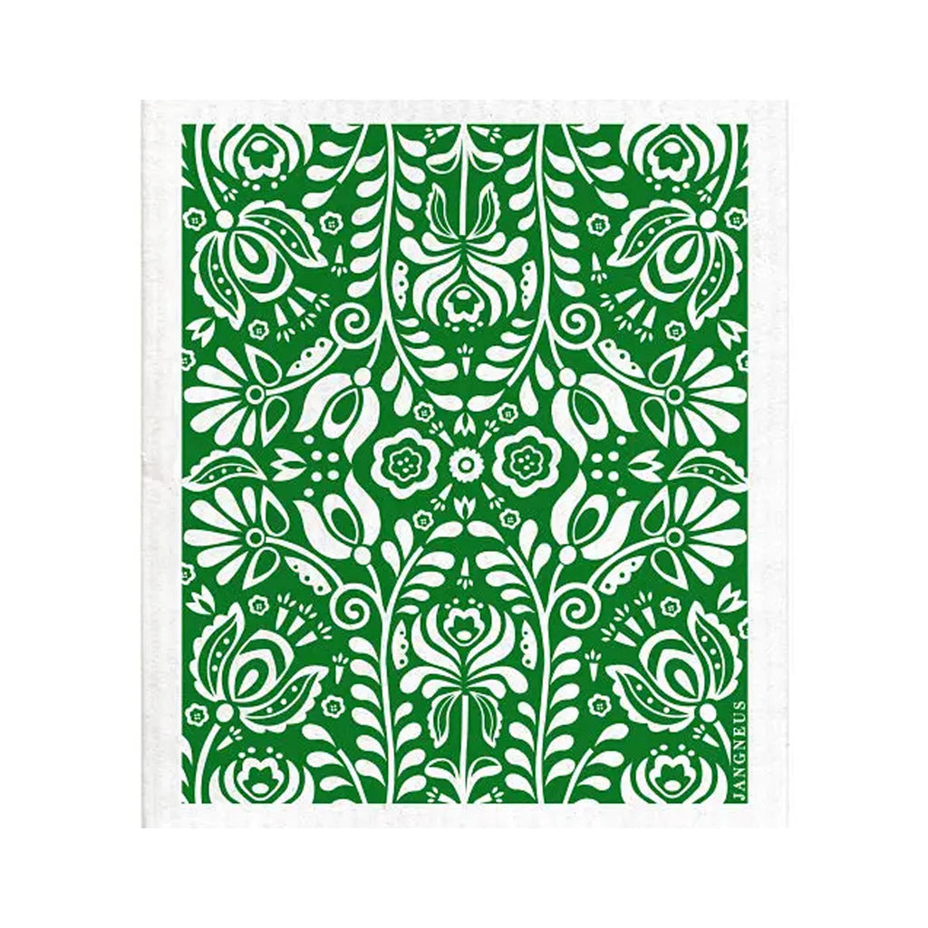 Swedish Dishcloth - Scandi Bloom - Dark Green