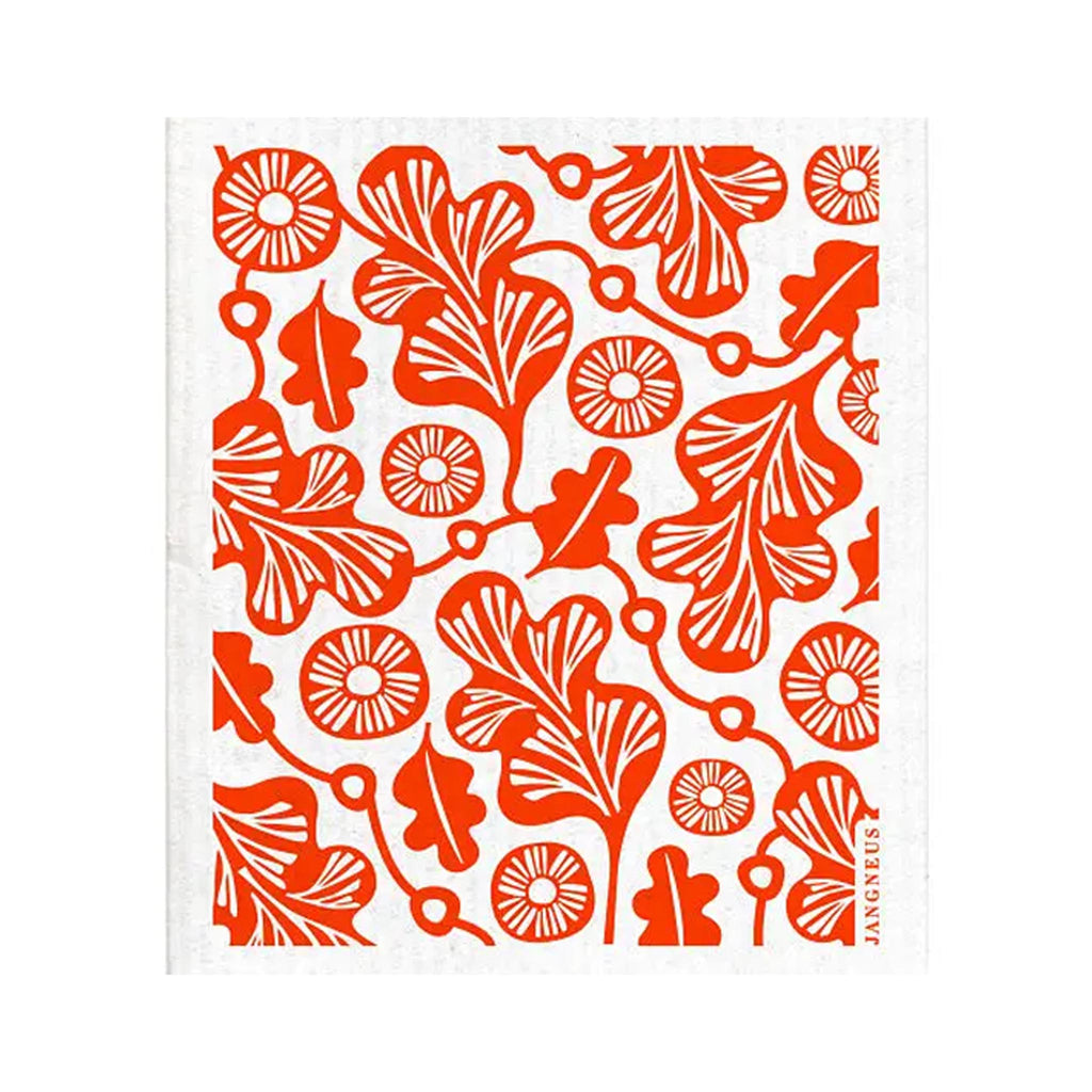 Swedish Dishcloth - Oak Leaf - Orange