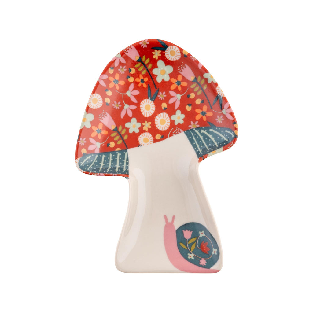 Calico Trinket Trays - Mushroom