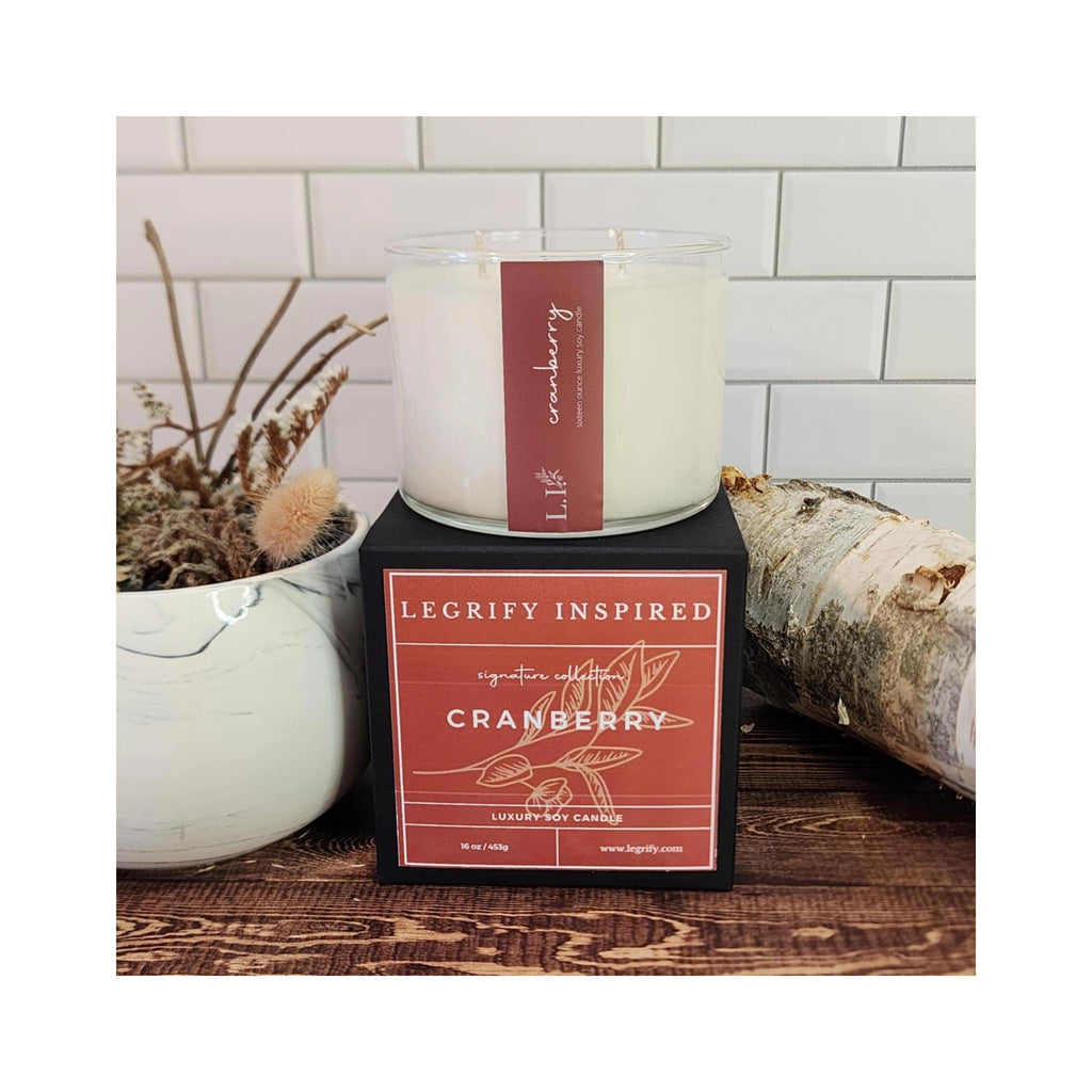 Cranberry Classic Glass 2 Wick Soy Candle