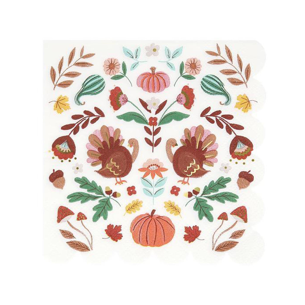 Folk Fall Luncheon Napkins