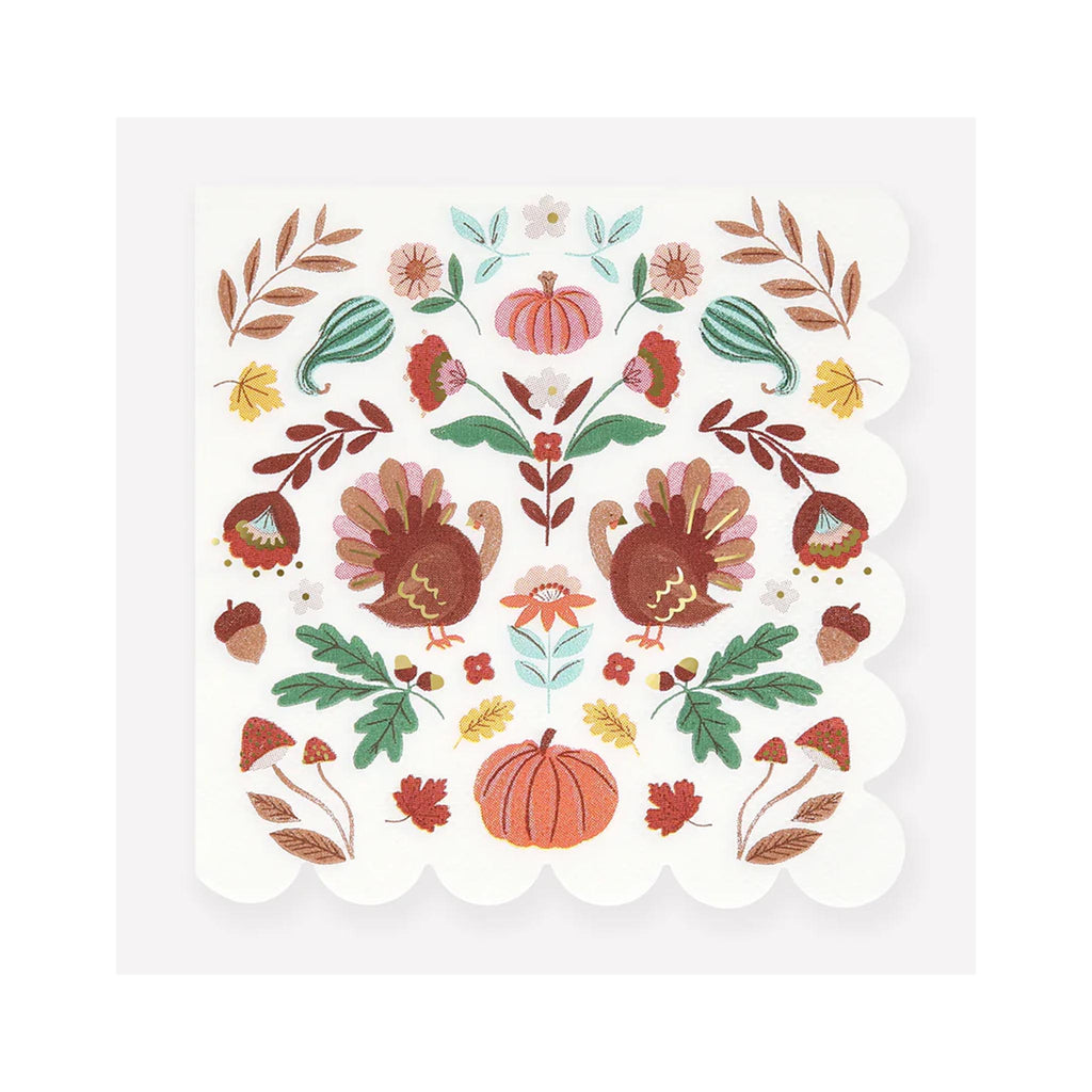 Folk Fall Beverage Napkins