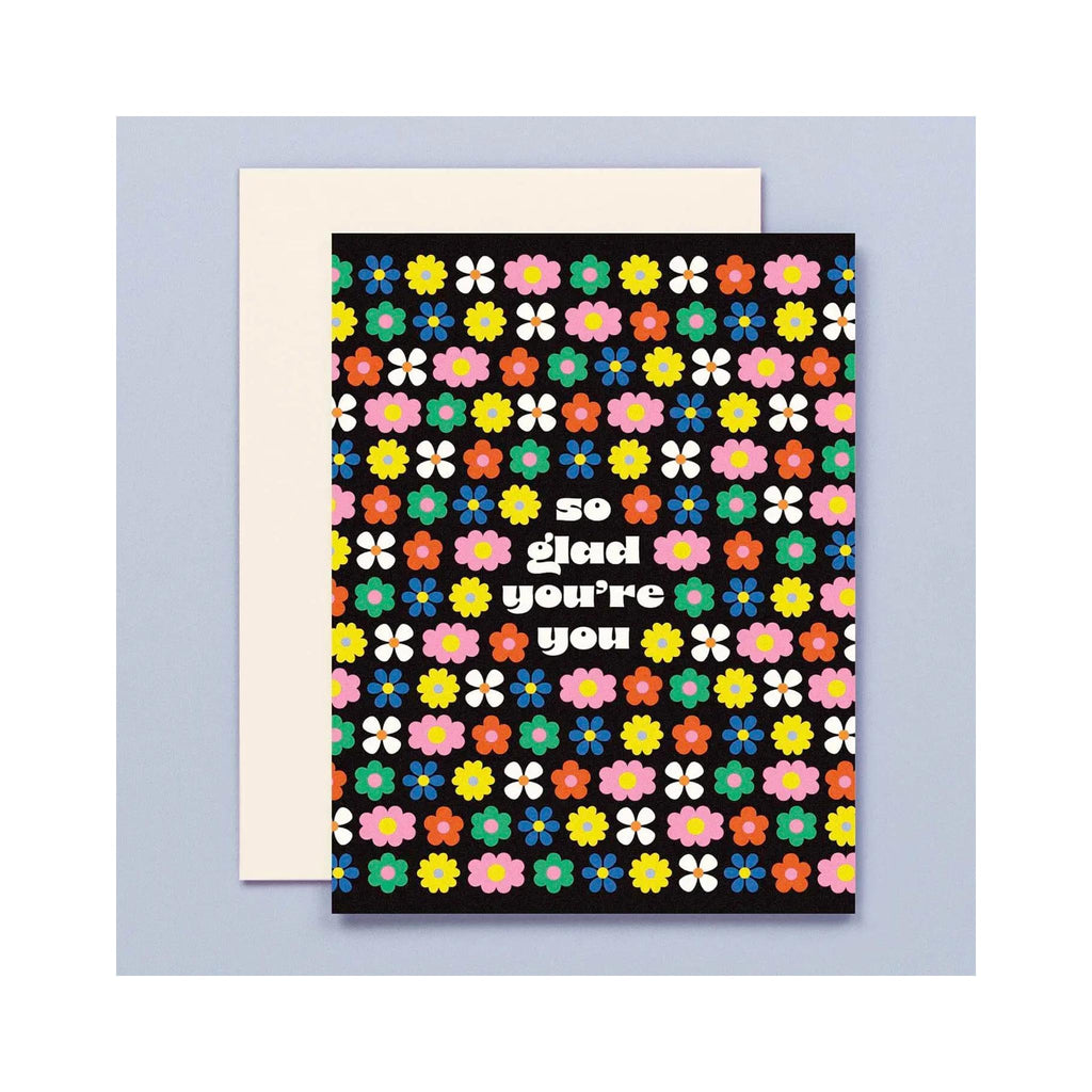 So Glad You're You Rows of Flowers Love Card