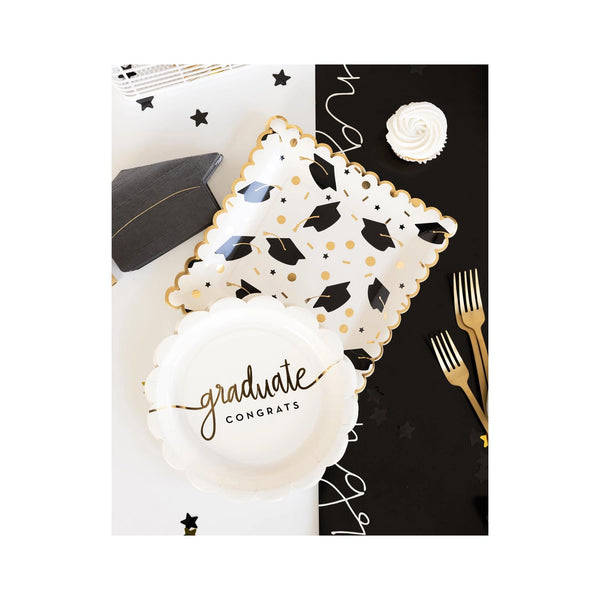 Graduate Congrats Party Plates - on table