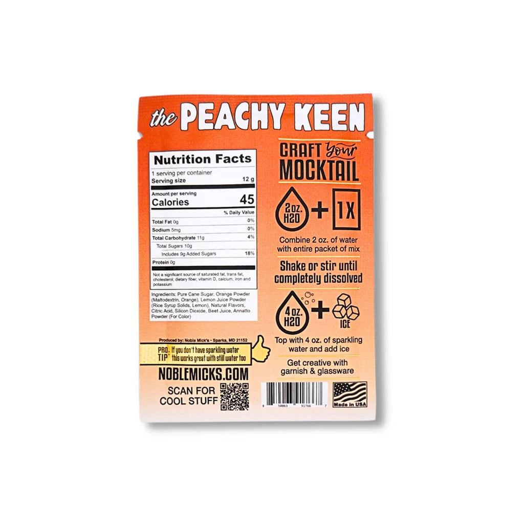 Noble Mick's Single Serve Craft Mocktail Mixes - Peachy Keen info