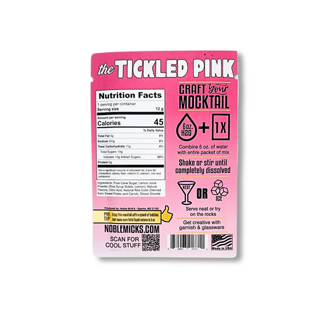 Noble Mick's Single Serve Craft Mocktail Mixes - Tickled Pink info