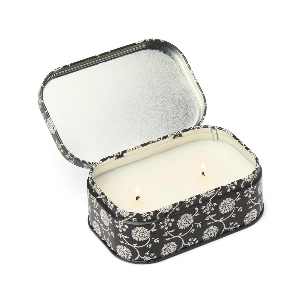 Paddywax Cherie Tin Collection Candles - Black Olive & Fig -open