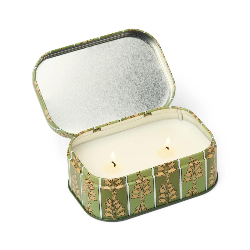 Paddywax Cherie Tin Collection Candles - Smoked Pistachio - open