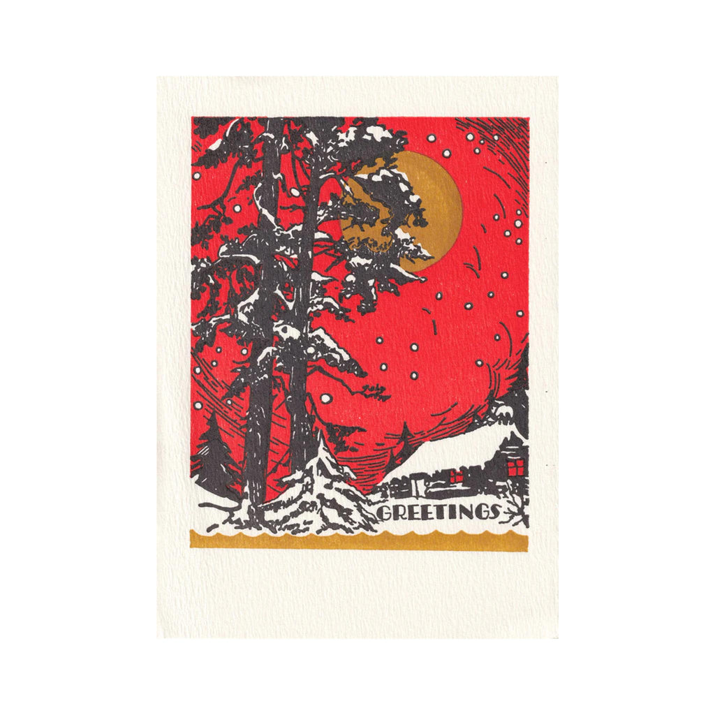 Saturn Press Boxed Holiday Cards - Red Sky