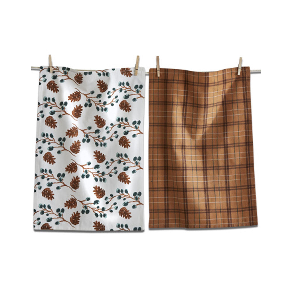 Pinecone Sprig Tea Towels Set of 2