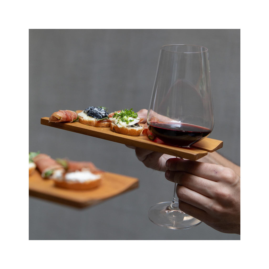 Teakhaus Wine & Canape Plates Set - in use