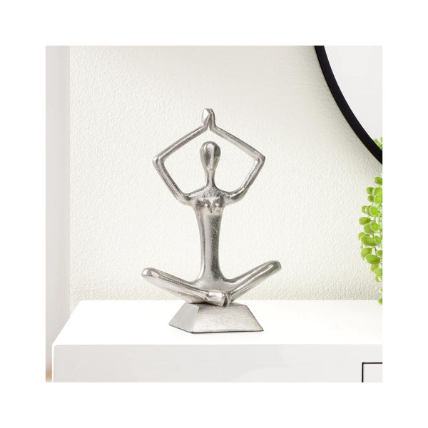 Zen Yoga Aluminum Sculptures - Arms Up on display