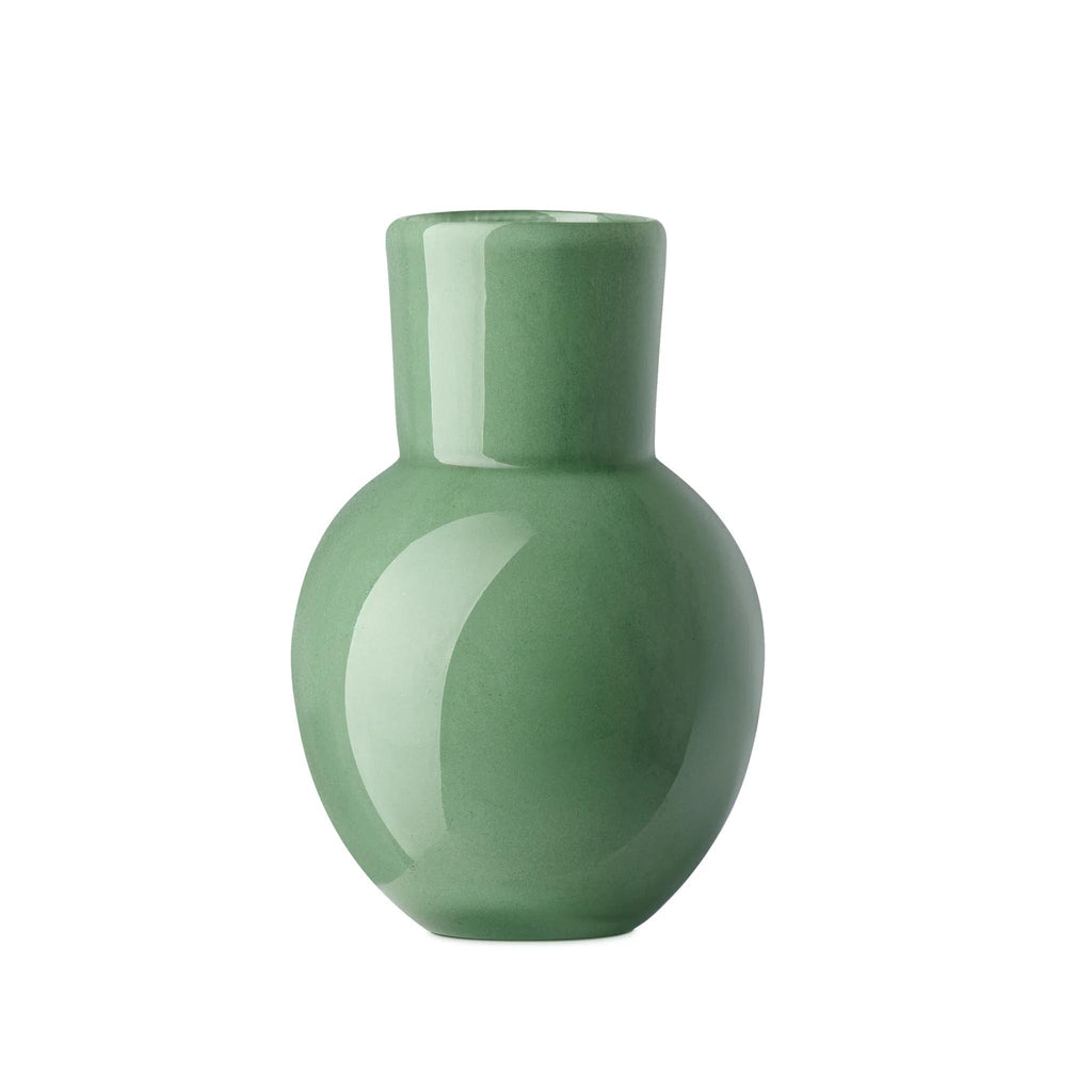 Opaque Flared Ball Glass Vases - Green