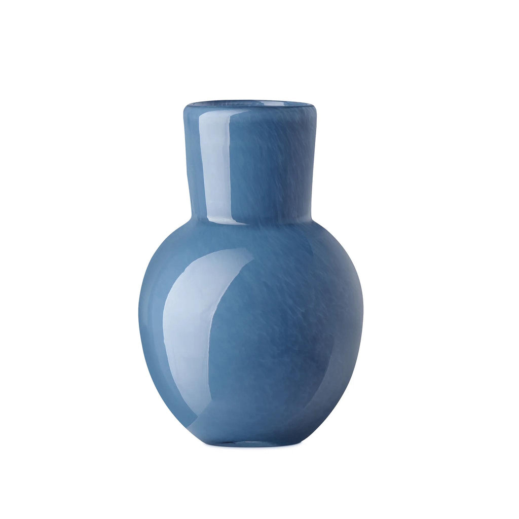 Opaque Flared Ball Glass Vases - Blue