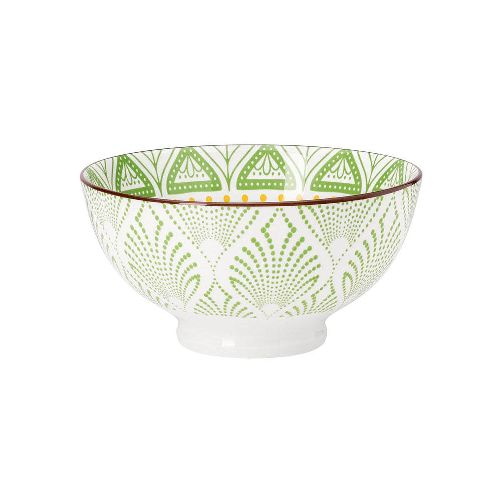 Kiri Porcelain Bowl - Green Lotus - Medium