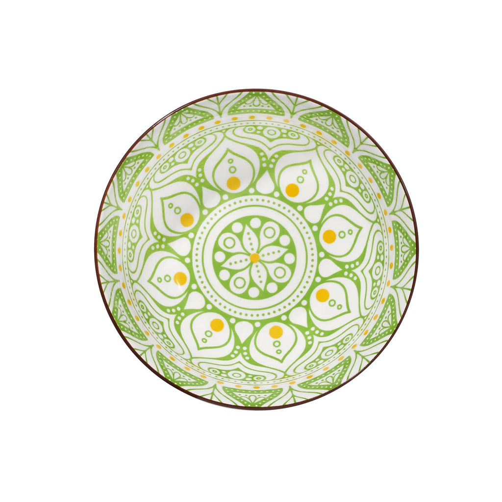 Kiri Porcelain Bowl - Green Lotus - Medium - interior