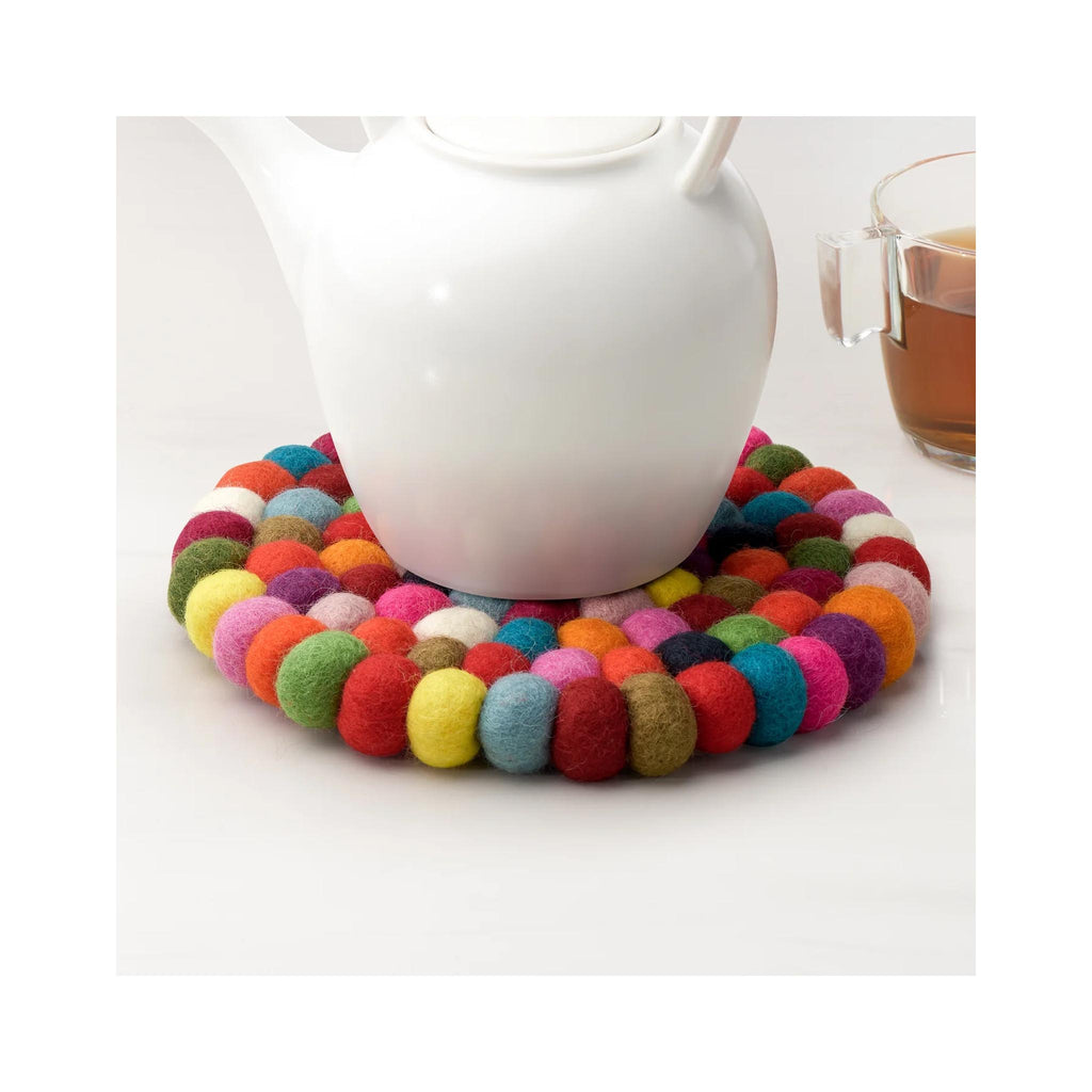 ModWool Felt Ball Trivets - Multi - in use