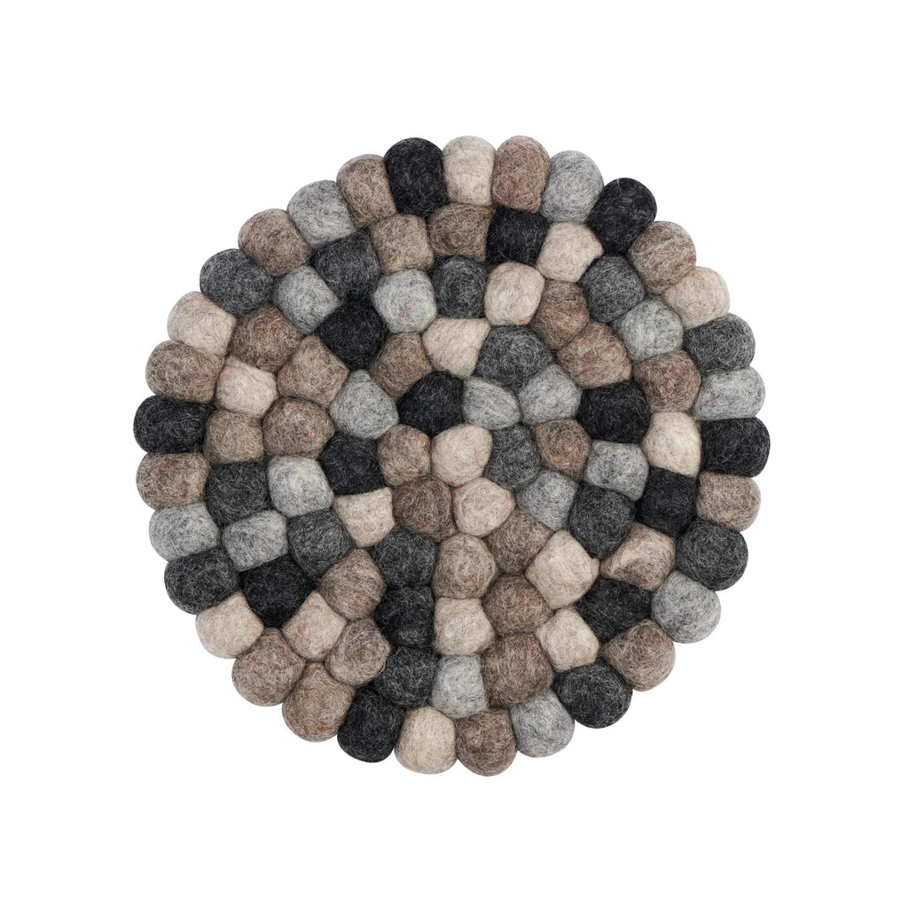 ModWool Felt Ball Trivets - Multi/Natural