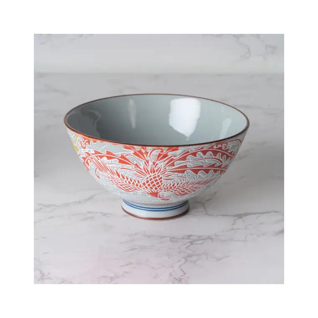Japanese Phoenix Porcelain Rice Bowl