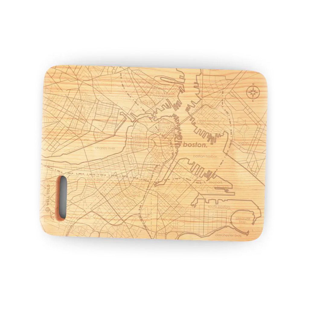 Boston Map Maple Bar Prep & Cutting Board