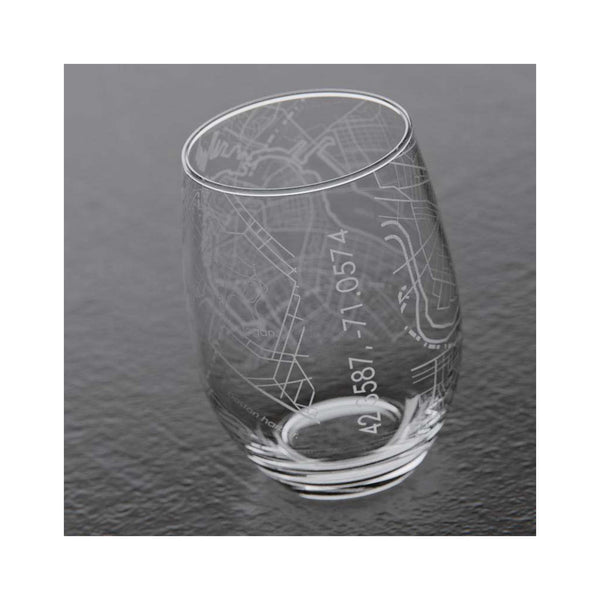 Boston Map Stemless Wine Glass