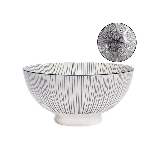 Kiri Porcelain Bowl - Black Line - Large