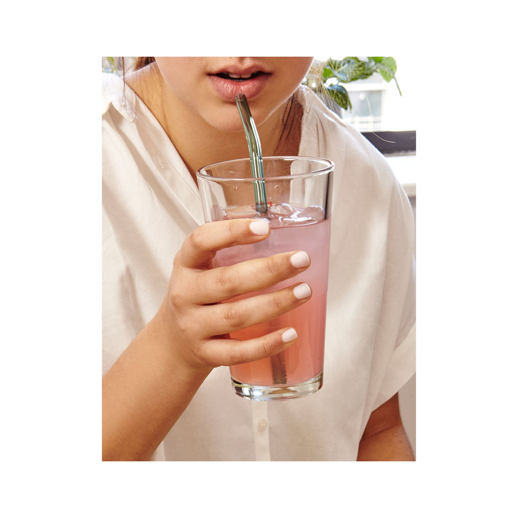 Glass Straw in use