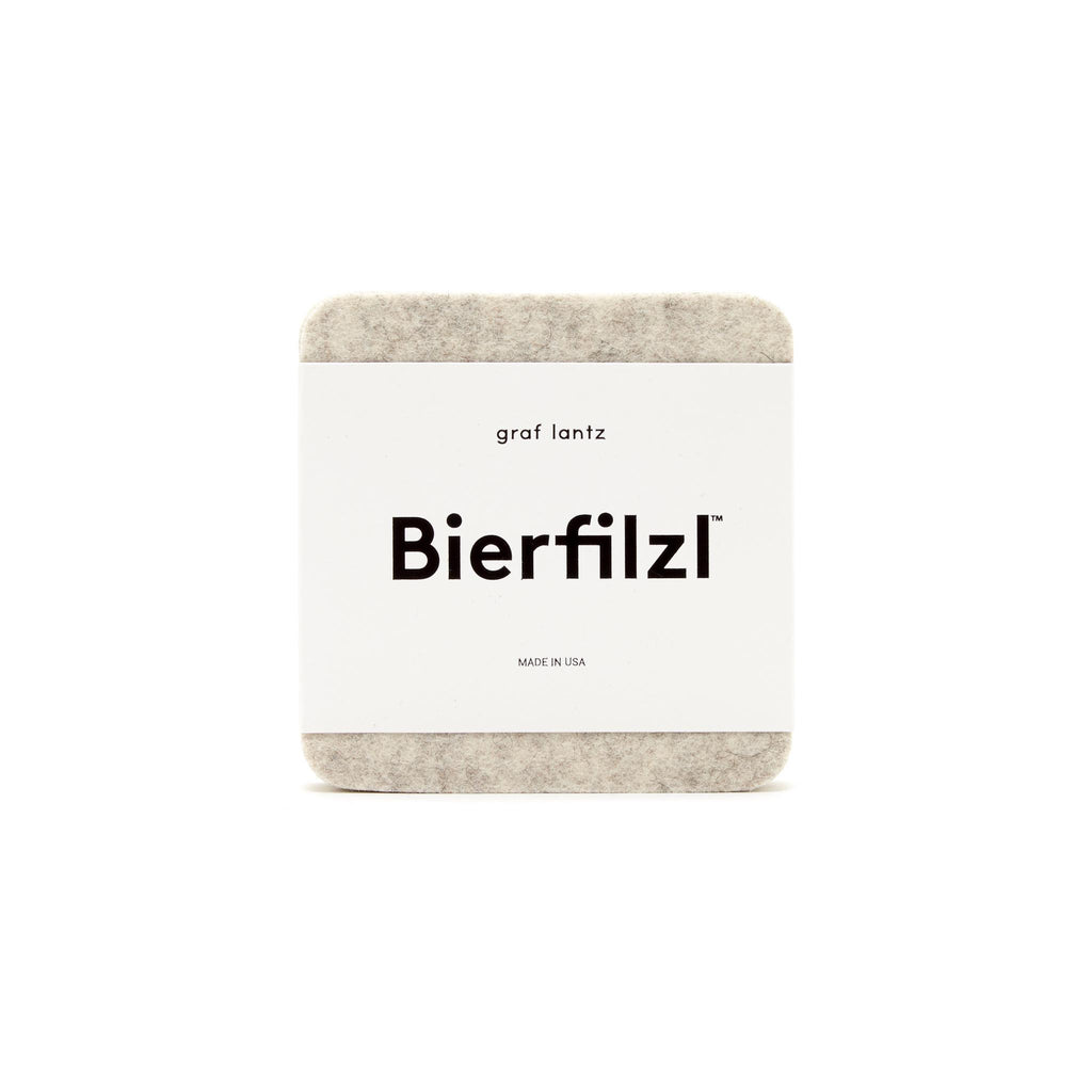 Bierfilzl Wool Felt Coaster Set of 4 - Heathered White