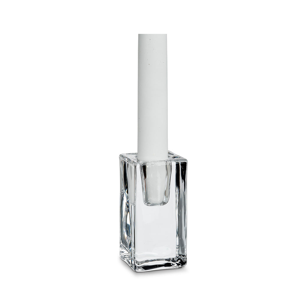 Glass Taper Candleholder - Block