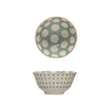 Hand-stamped Ceramic Pinch Bowls - Dots - Blue