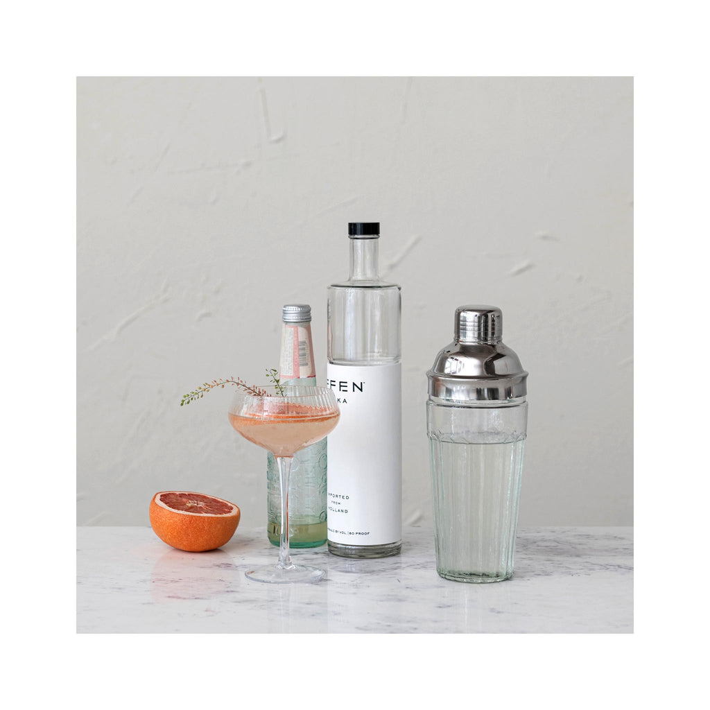Glass Cocktail Shaker with Stainless Steel Top - lifestyle